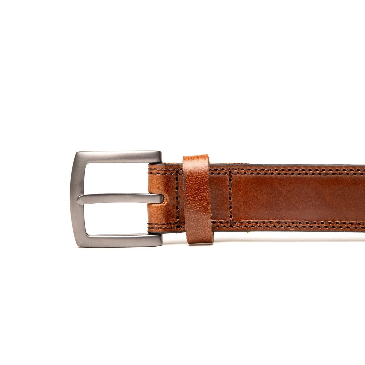 Leather Belt | Cognac Stitch