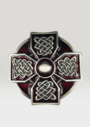 Lee River Celtic Cross Red Belt Buckle 670