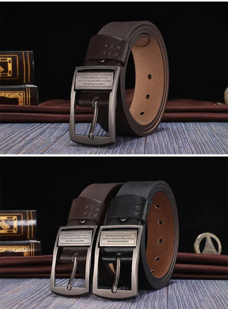 Luxury Vintage Men's Leather Belt Alloy Buckle