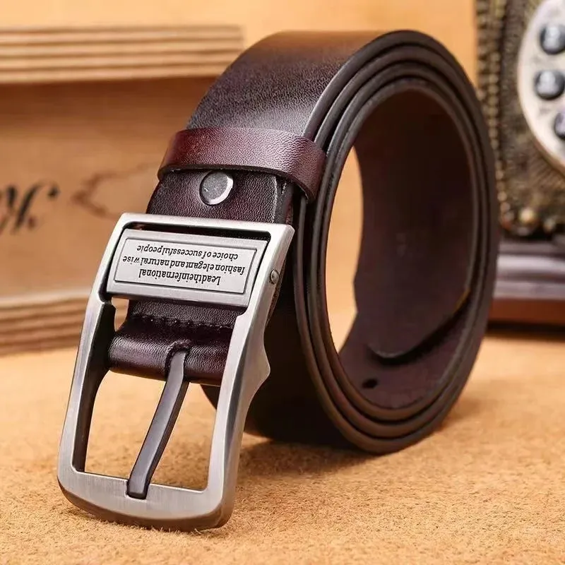 Luxury Vintage Men's Leather Belt Alloy Buckle