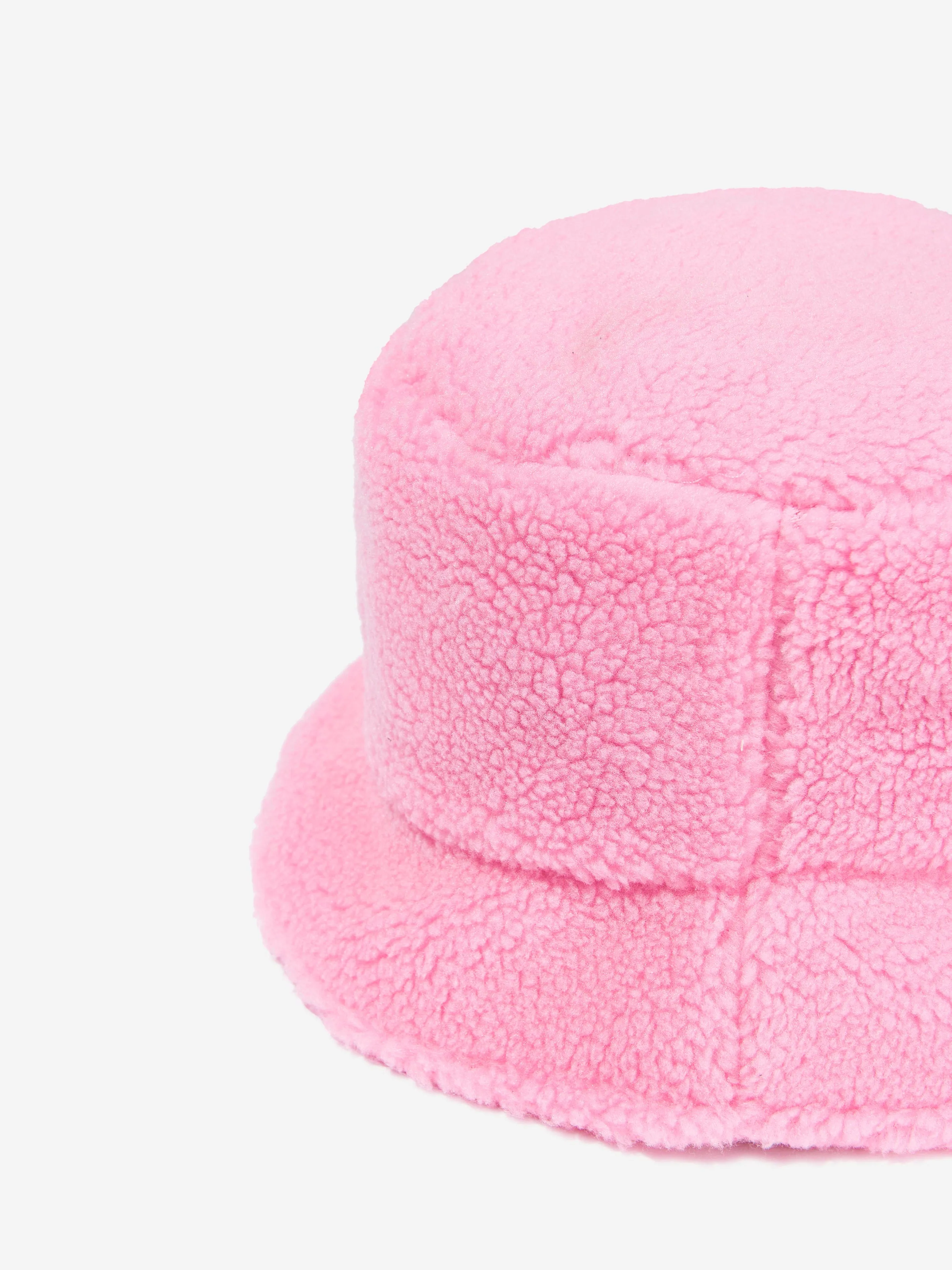 MC2 Saint Barth Girls Sherpa Bucket Hat in Pink