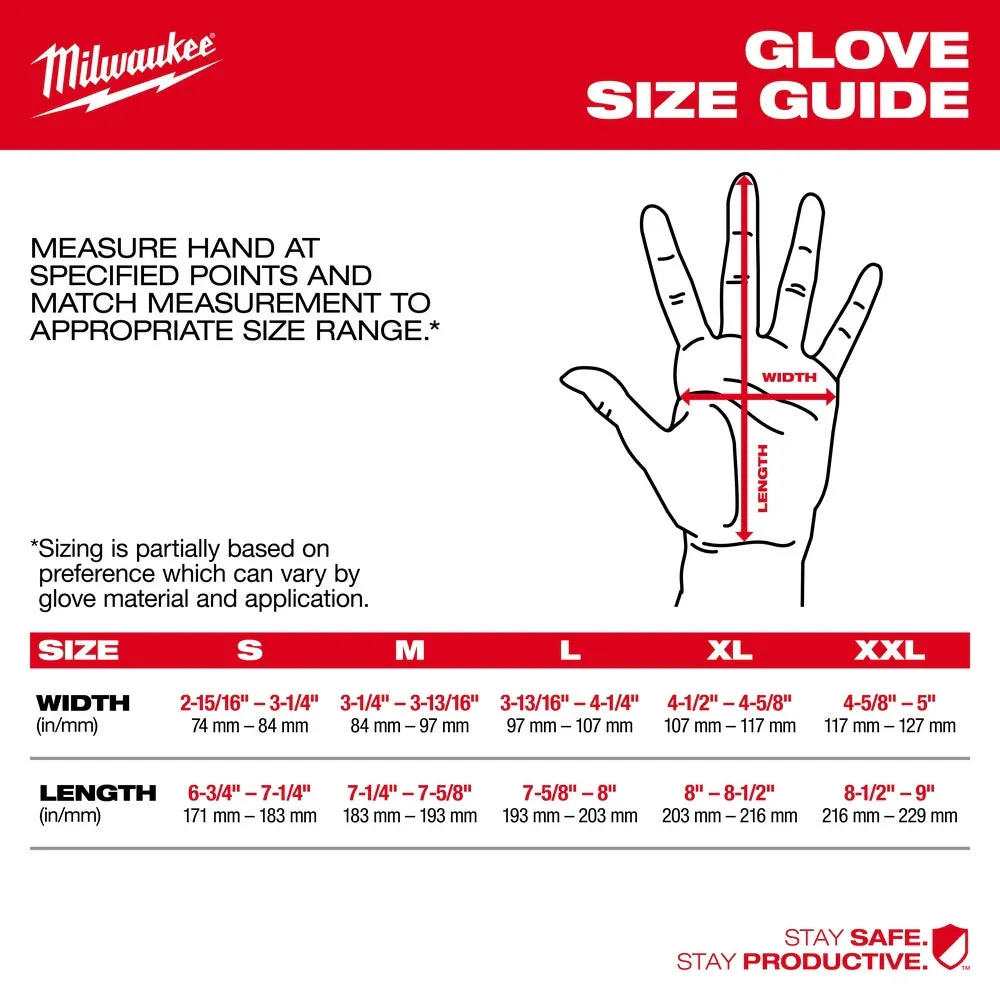 Milwaukee 48-73-8934 High Visibility Cut Level 3 Polyurethane Dipped Safety Gloves - 2X-Large