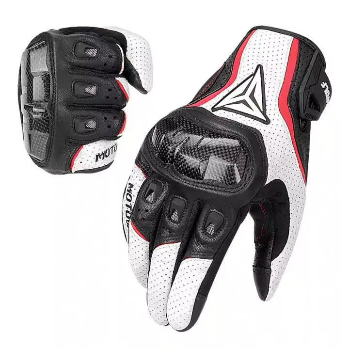 MOTOWOLF Carbon Fiber Motorcycle Gloves Men's Leather MDL0305