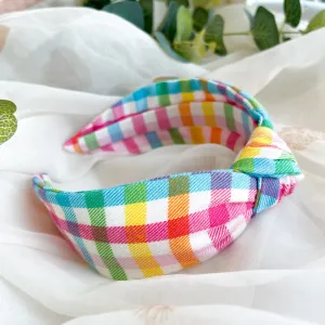 Multicolour Gingham Knot Headband