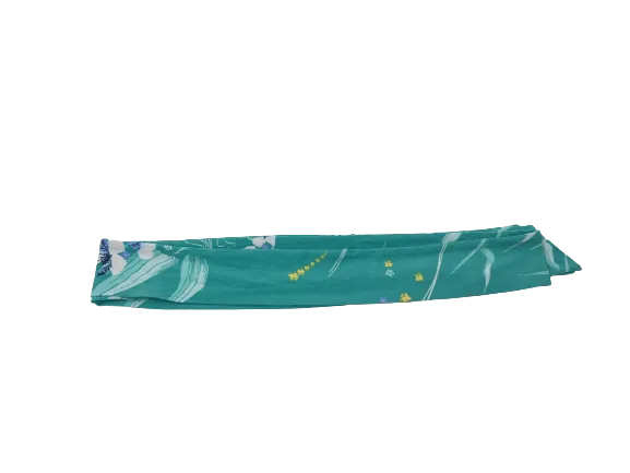 Narrow Aqua Green Floral Sash Belt, 66x2