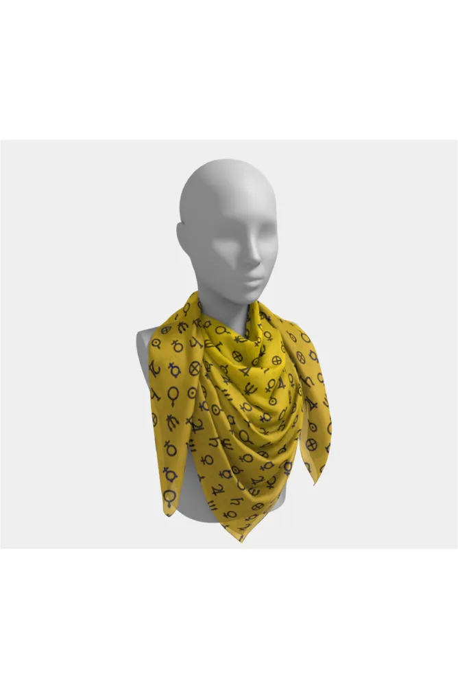 Planetary Symbols Square Scarf