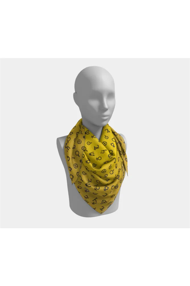 Planetary Symbols Square Scarf