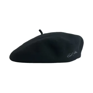 "Bon Chic" Wool Beret - Black