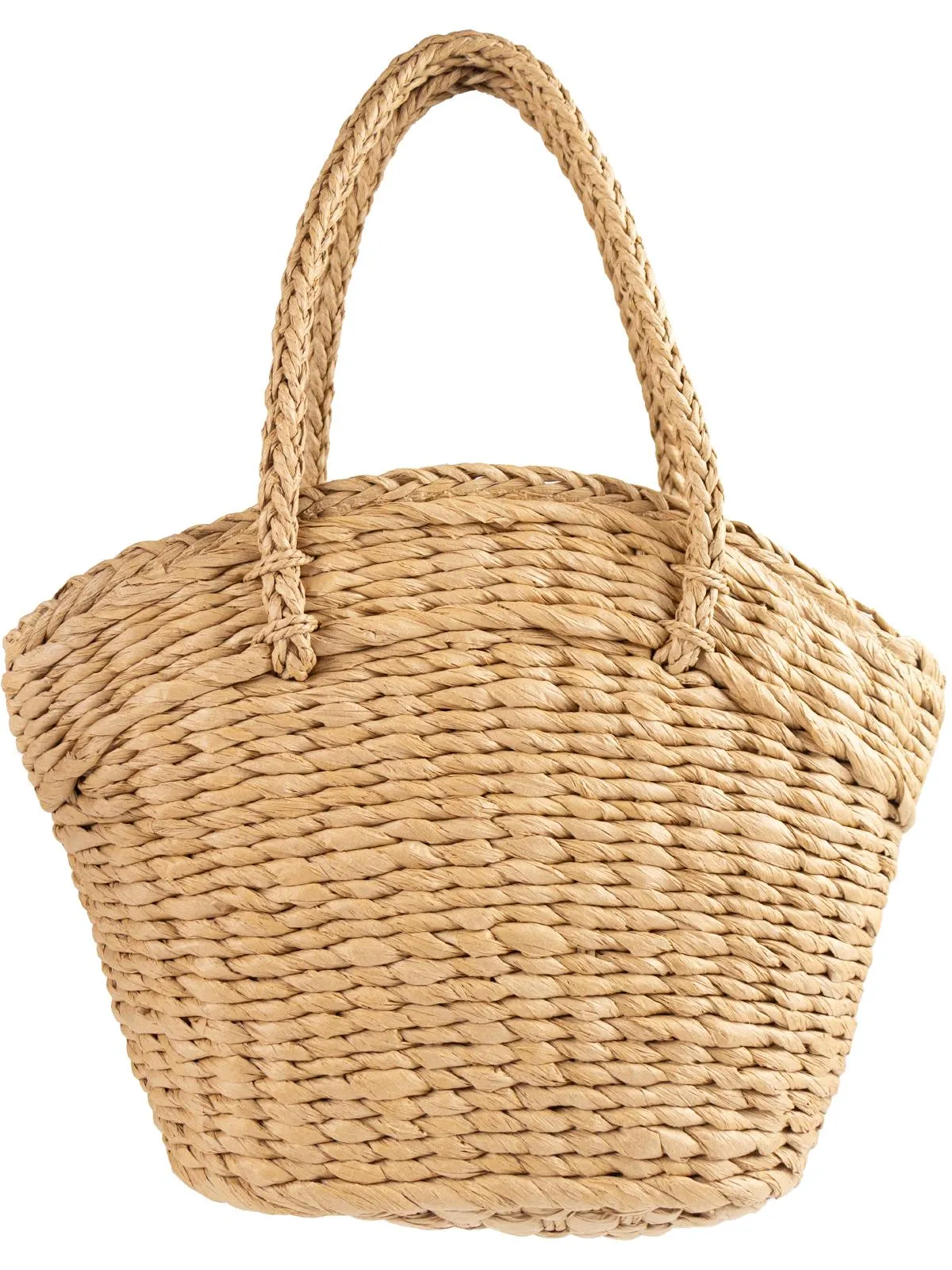 Retro Woven  Basket Bag Polka Dot Lining