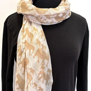 Scarf - Elephants Tan