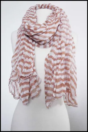 Soft Oversize Candy Striped Wrinkled Scarf