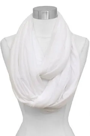 Solid Color Soft Touch Loop/Infinity Scarf in White