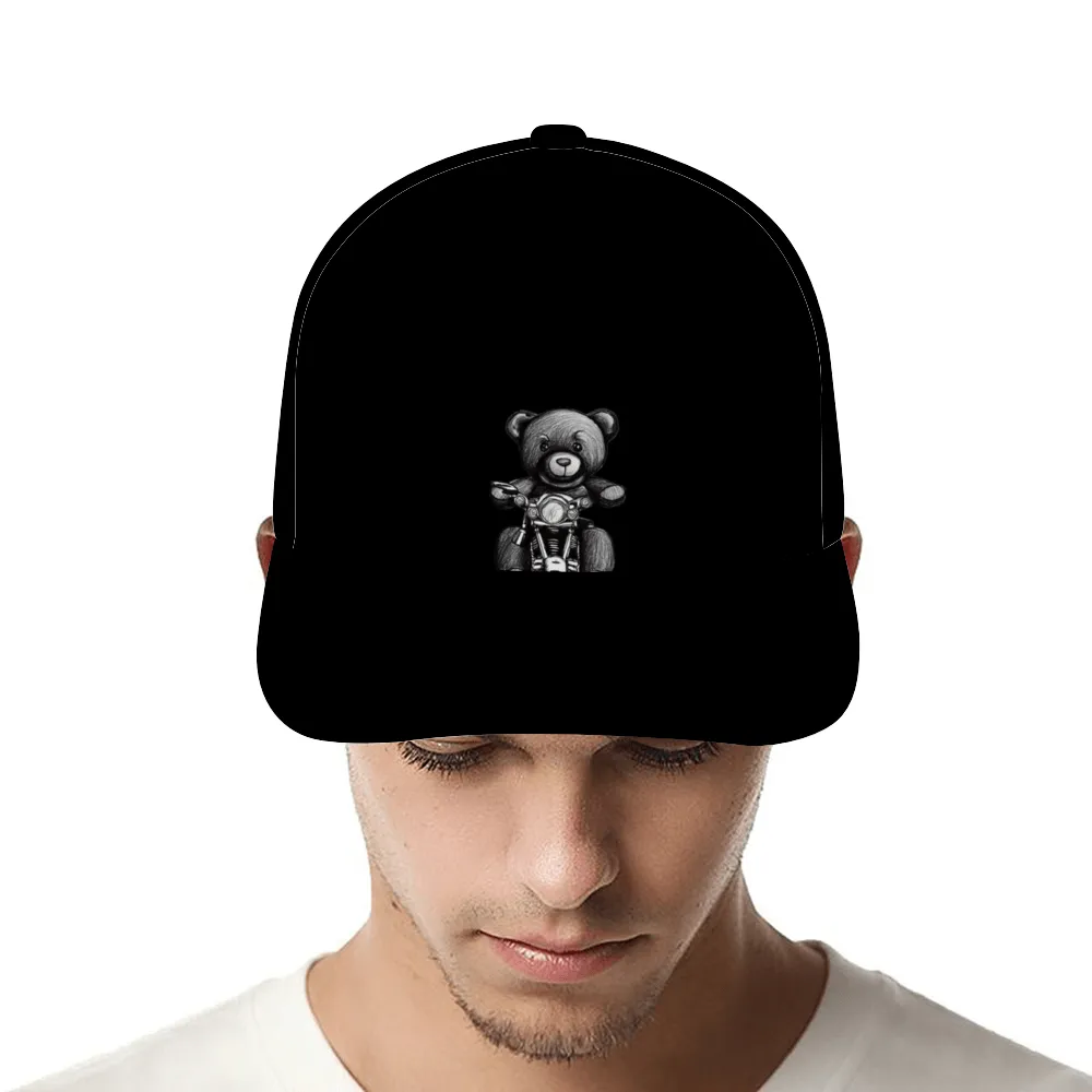 Teddy Ride All Black Unisex Adjustable Curved Bill Hat