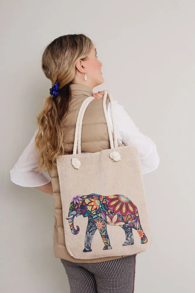 Tote Bag - Single Elephant Print