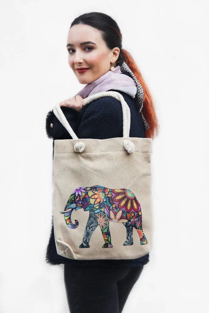 Tote Bag - Single Elephant Print