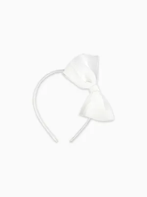 White Big Bow Girl Headband