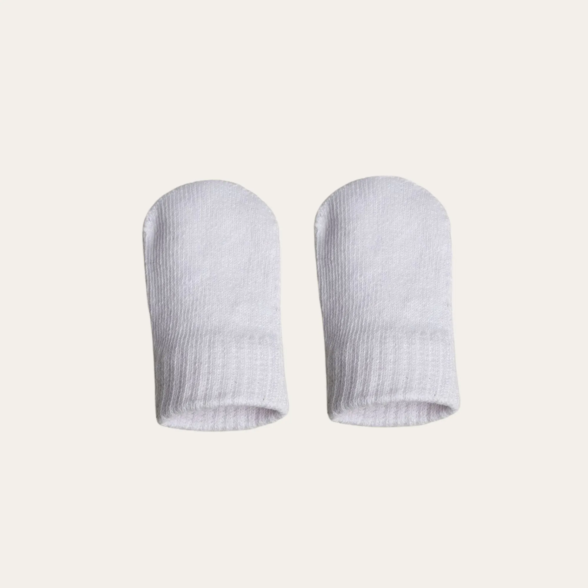 White Brushed Cotton Baby Mittens (0-12 Months)